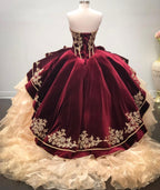 Melhor vestido de baile comprido em organza com decote em coração para quinceanera