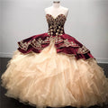 Bestes langes Ballkleid mit Herzausschnitt aus Organza für die Quinceanera
