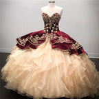 Melhor vestido de baile comprido em organza com decote em coração para quinceanera