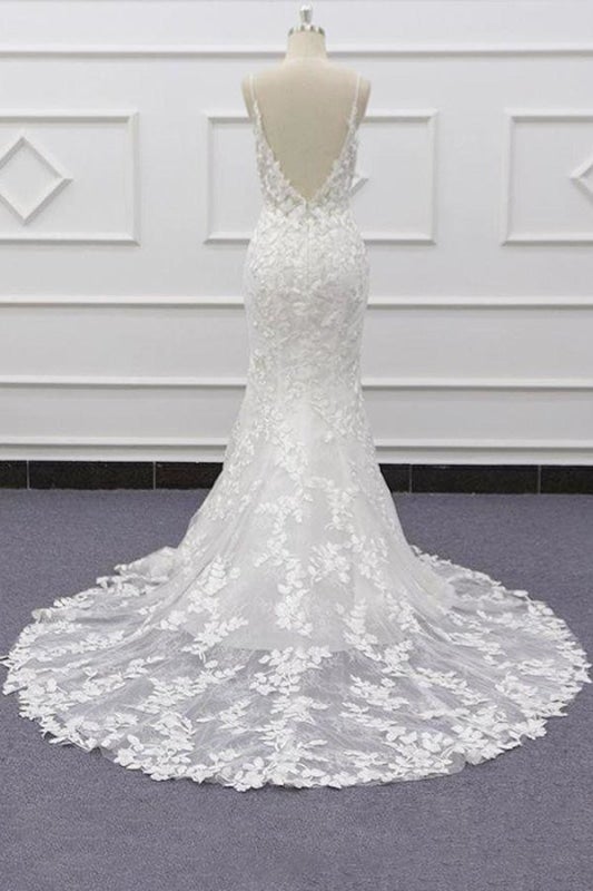 Bestes Trägerkleid mit Applikationen, elegantes Meerjungfrauen-Brautkleid