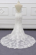 Bestes Trägerkleid mit Applikationen, elegantes Meerjungfrauen-Brautkleid