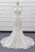 Bestes Trägerkleid mit Applikationen, elegantes Meerjungfrauen-Brautkleid