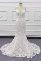 Bestes Trägerkleid mit Applikationen, elegantes Meerjungfrauen-Brautkleid