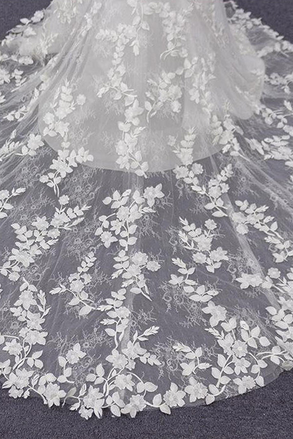 Bestes Trägerkleid mit Applikationen und Meerjungfrauenschwanz für die Hochzeit