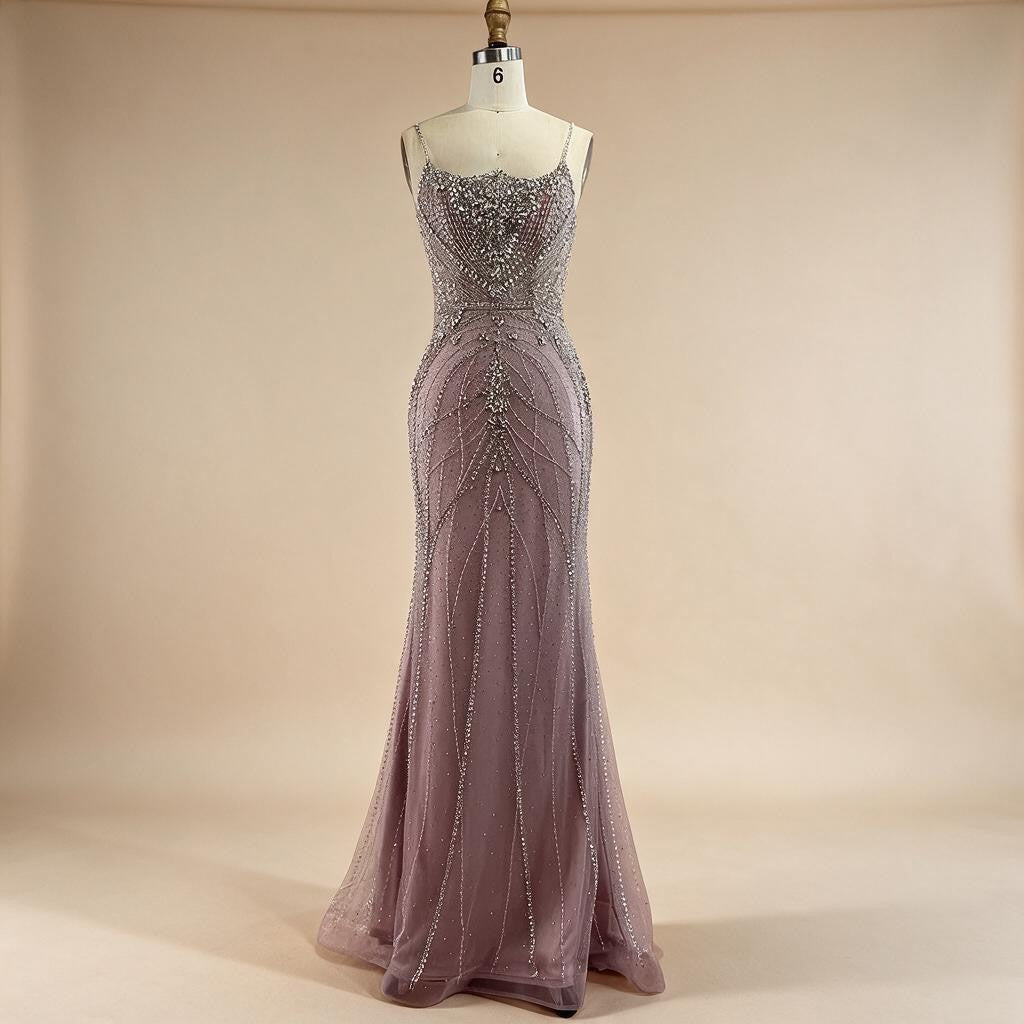 Pink Strapless Mermaid Beaded Evening Dress with Cape Wedding Party Gowns for Women DLA73195 Customized | Nightbubo