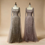 2026 Dubai Pink Mermaid Long Evening Dress with Beaded Cape Gown for Wedding Occasion DLA72400A Customized | Nightbubo