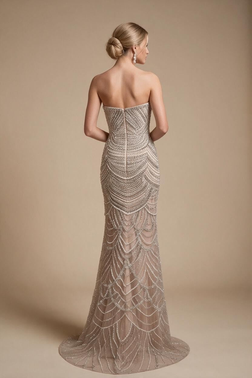 Mermaid Beaded Pearls Evening Gala Dresses 2026 High End Strapless Party Gowns Robe De Soiree DLA72900 Customized | Nightbubo