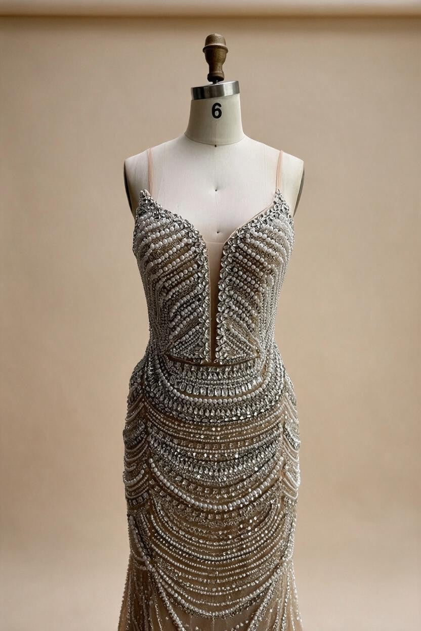 Mermaid Beaded Pearls Evening Gala Dresses 2026 High End Strapless Party Gowns Robe De Soiree DLA72900 Customized | Nightbubo