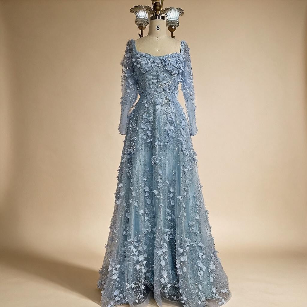 2025 Dubai Gray Lace-Up A-Line Elegant Appliques Elegant Beaded Evening Dresses For Women Wedding Party DLA72657 Customized