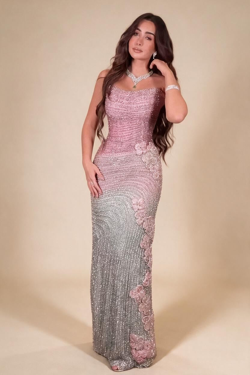 Pink Ombre Heavy Beaded Mermaid Evening Dress 2026 Luxury Party Gowns for Women DLA73532 Customized | Nightbubo