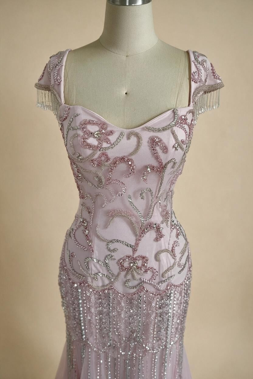 Pink Mermaid Beaded Evening Gowns 2026 Arabic Elegant Wedding Party Dresses DLA73550 Customized | Nightbubo