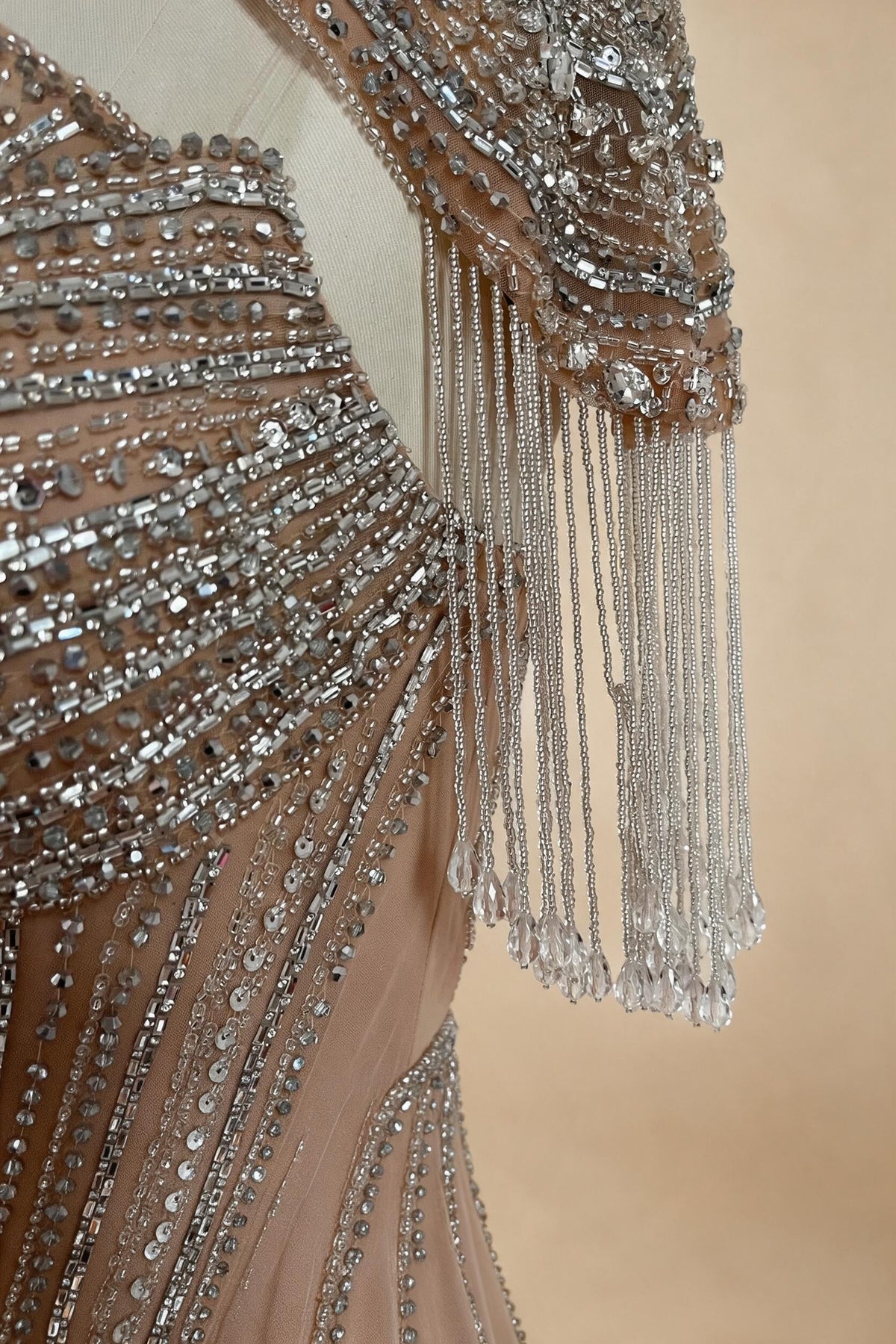 Pink Beaded Tassel Mermaid Evening Dress with Split Formal Party Gowns for Women 2026 DLA72891A Customized | Nightbubo