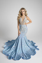 18 birthday outfit evening dress custom made black girl mermaid blue prom gowns