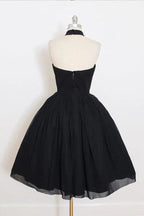 Schwarzer Halter Einfaches Kurzes Heimkehr-Partykleid PD106