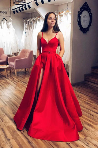 Einfaches Spaghettiträger-Abendkleid in Schwarz, lang, PSK072