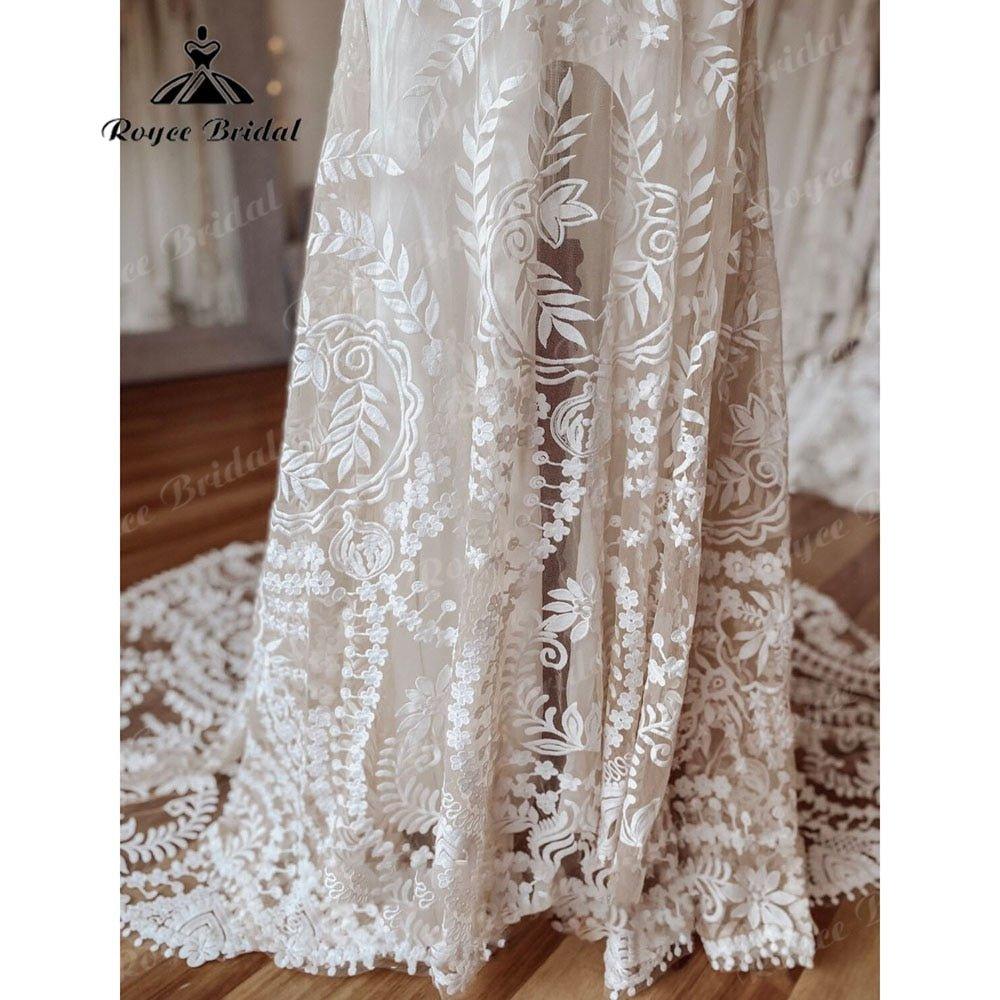 Bohemian Boho Mermaid Lace Beach Wedding Dress for Women 2025 Robe Mariee Chic Bridal Wedding Gowns Custom Made hochzeitskleid