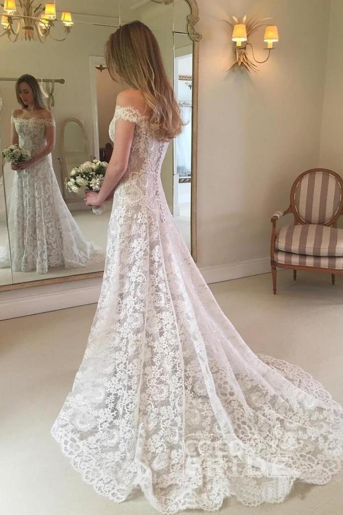Boho-Lang-Mermaid-Trägerlos-Spitzen-Brautkleid