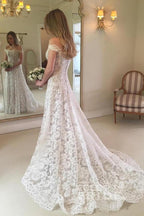 Boho-Lang-Mermaid-Trägerlos-Spitzen-Brautkleid