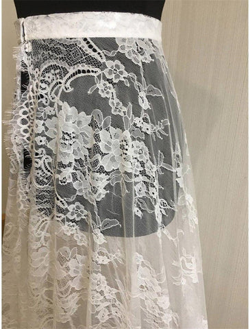Boho Brautkleider A-Linie Separates Separates Sweep / Brush Train Lace OverSkirts Brautkleider mit Applikationen Volltonfarbe