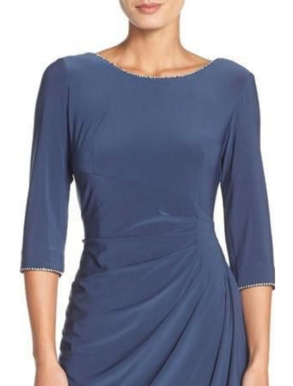 Vestido tubinho/coluna para mãe da noiva, convidada de casamento, simples, elegante, decote redondo, curto/mini, chiffon, manga 3/4, franzido