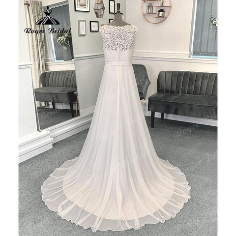 Brautkleid Ärmelloses Strand Spitzenmieder Chiffon Boho Brautkleid für Frauen 2024 Sommer Brautkleid Nach Maß vestido longo 