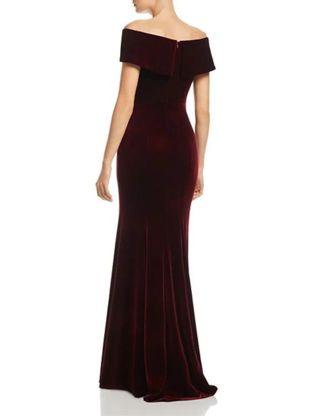 Meerjungfrau/Trompete Kleid für die Brautmutter, Hochzeitsgast, elegant, hoher Schlitz, schulterfrei, bodenlang, Samt, kurze Ärmel, nein, mit Schlitz vorne, einfarbig