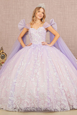 Ballkleid mit Schmetterlingsschleifenärmeln von Elizabeth K GL3175