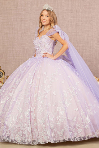 Ballkleid mit Schmetterlingsschleifenärmeln von Elizabeth K GL3175
