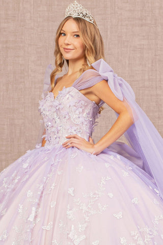 Ballkleid mit Schmetterlingsschleifenärmeln von Elizabeth K GL3175