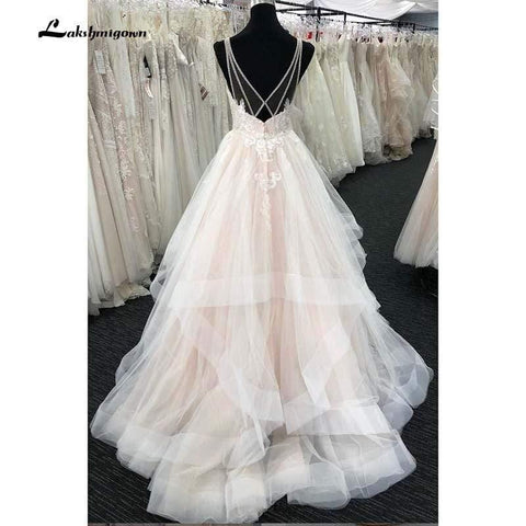 NumberSea Ärmelloses Bohemian-Brautkleid mit Spitze