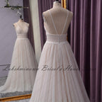 NumberSea Wedding Dress Lace Bodice Elegant Bridal Dress