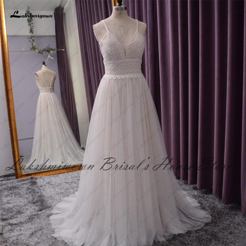 NumberSea Brautkleid mit Spitzenmieder, elegantes Brautkleid