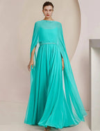 Macacão de duas peças, macacão/calças, vestido de cerimónia para mãe da noiva, convidada de casamento, elegante, decote redondo, comprimento chá, chiffon, sem mangas, com aplicações de missangas