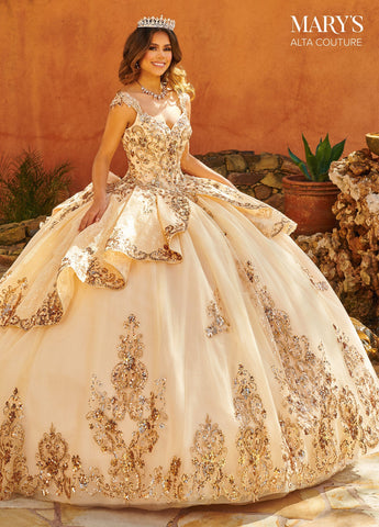 Quinceanera-Kleid mit Flügelärmeln von Alta Couture MQ3093