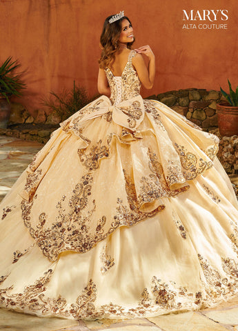 Quinceanera-Kleid mit Flügelärmeln von Alta Couture MQ3093