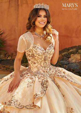 Quinceanera-Kleid mit Flügelärmeln von Alta Couture MQ3093