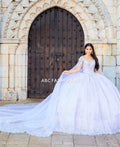 Abito da Quinceañera in Tulle con Paillettes di House of Wu 26040C