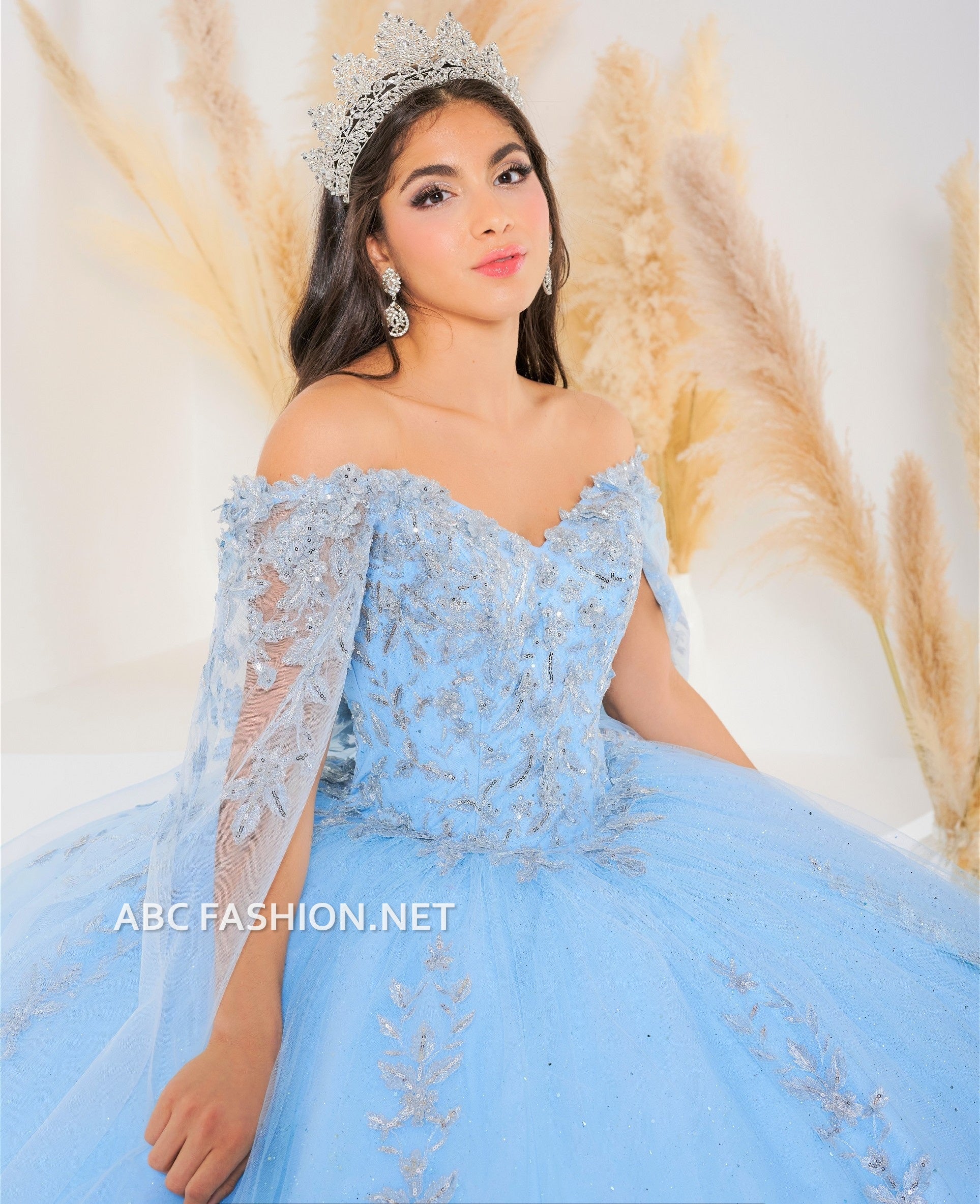 Cape Quinceanera Dress by House of Wu 26040C