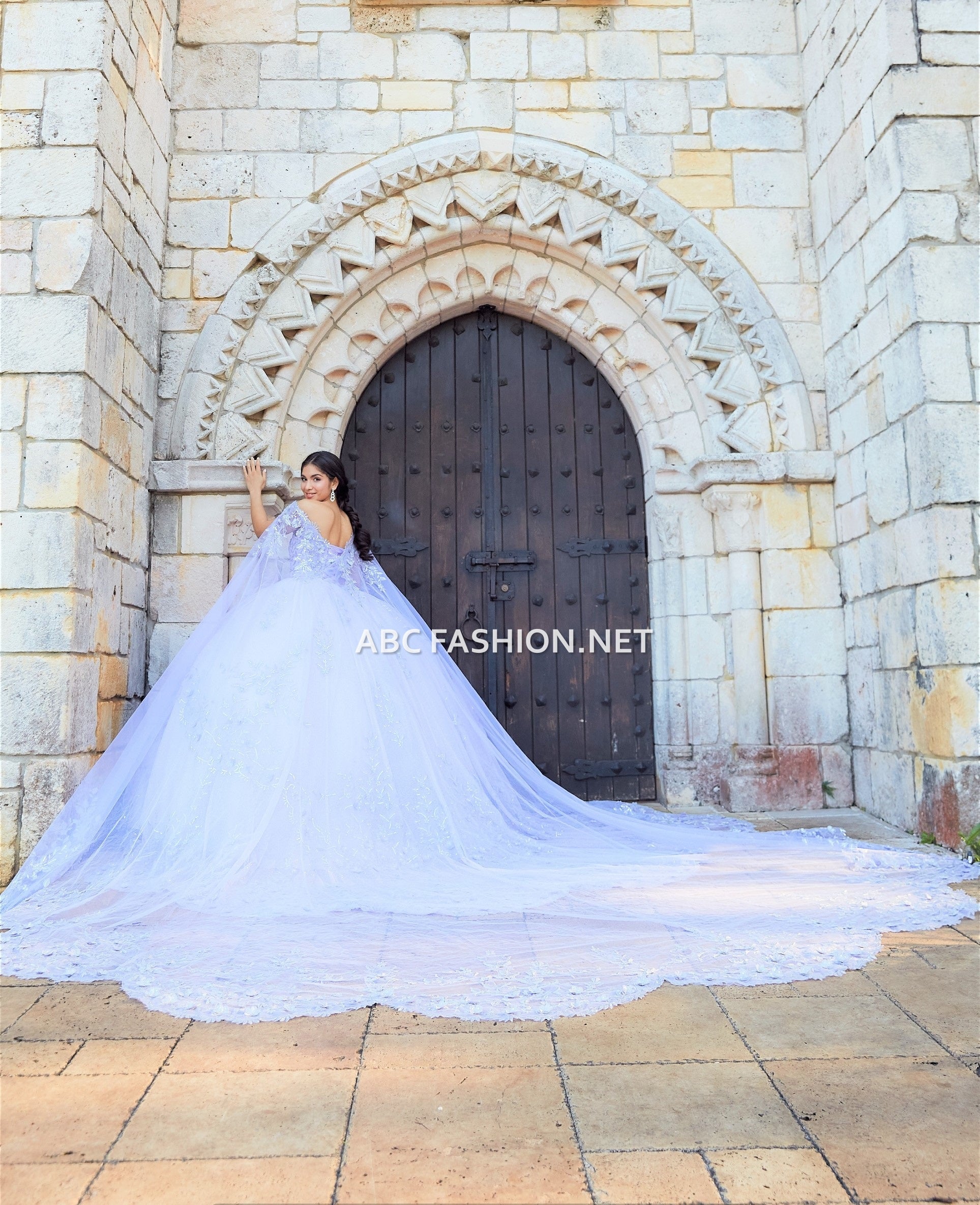 Cape Quinceanera Dress by House of Wu 26040C