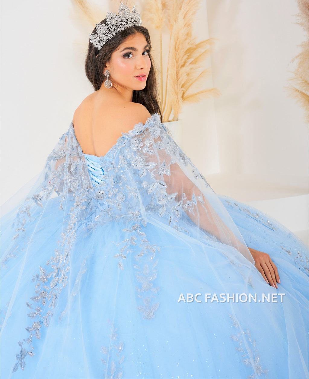 Cape Quinceanera Dress by House of Wu 26040C