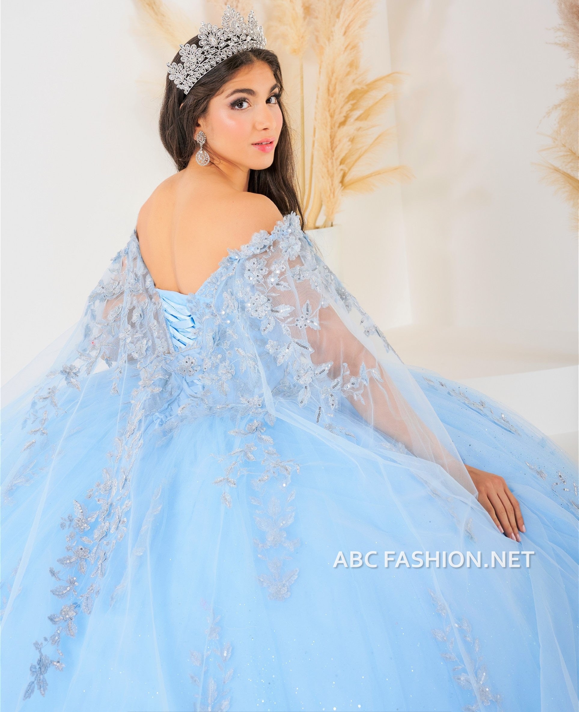 Cape Quinceanera Dress by House of Wu 26040C