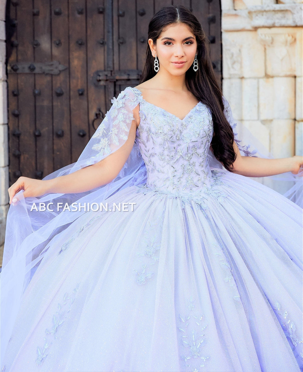 Cape Quinceanera Dress by House of Wu 26040C