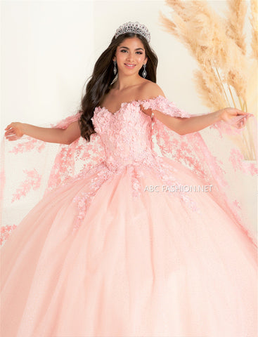 Vestido de quinceanera com mangas compridas da Fiesta Gowns 56454