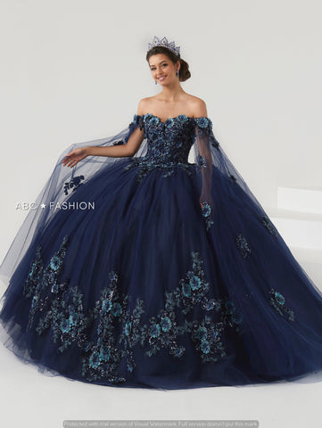 Quinceanera-Kleid mit Cape-Ärmeln von House of Wu 26008