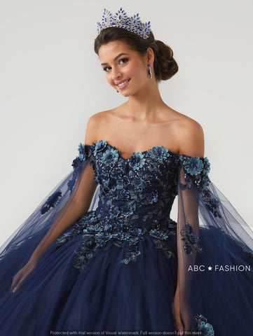 Quinceanera-Kleid mit Cape-Ärmeln von House of Wu 26008