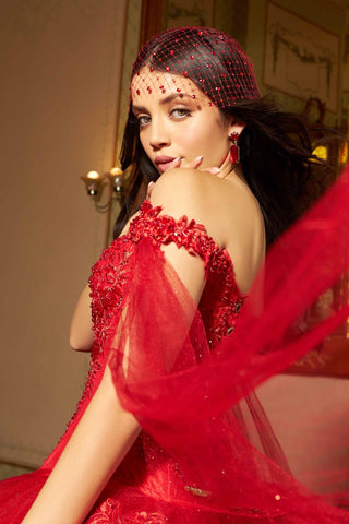 Quinceanera-Kleid mit Cape-Ärmeln von Ragazza D93-593