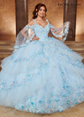 Abito da Quinceañera a Strati con Manica a Mantella di Rachel Allan RQ3103