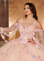Cape Sleeve Tiered Quinceanera Dress by Rachel Allan RQ3103