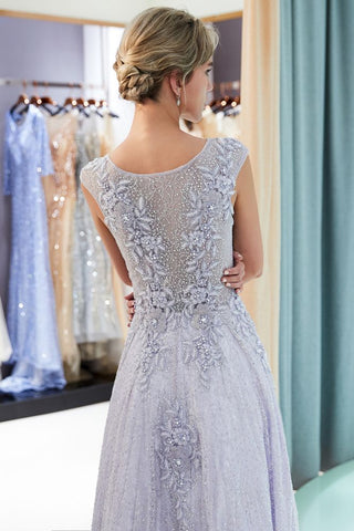 Charming Aline Sleeveless Lace Appliques Evening Party Dress