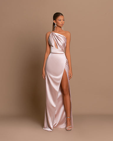 Charming Burgundy Long Mermaid One Shoulder Spaghetti Straps Evening Dresses with Slit
